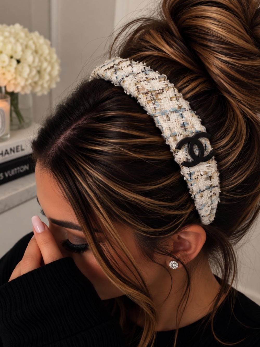 White Tweed Headband (1)